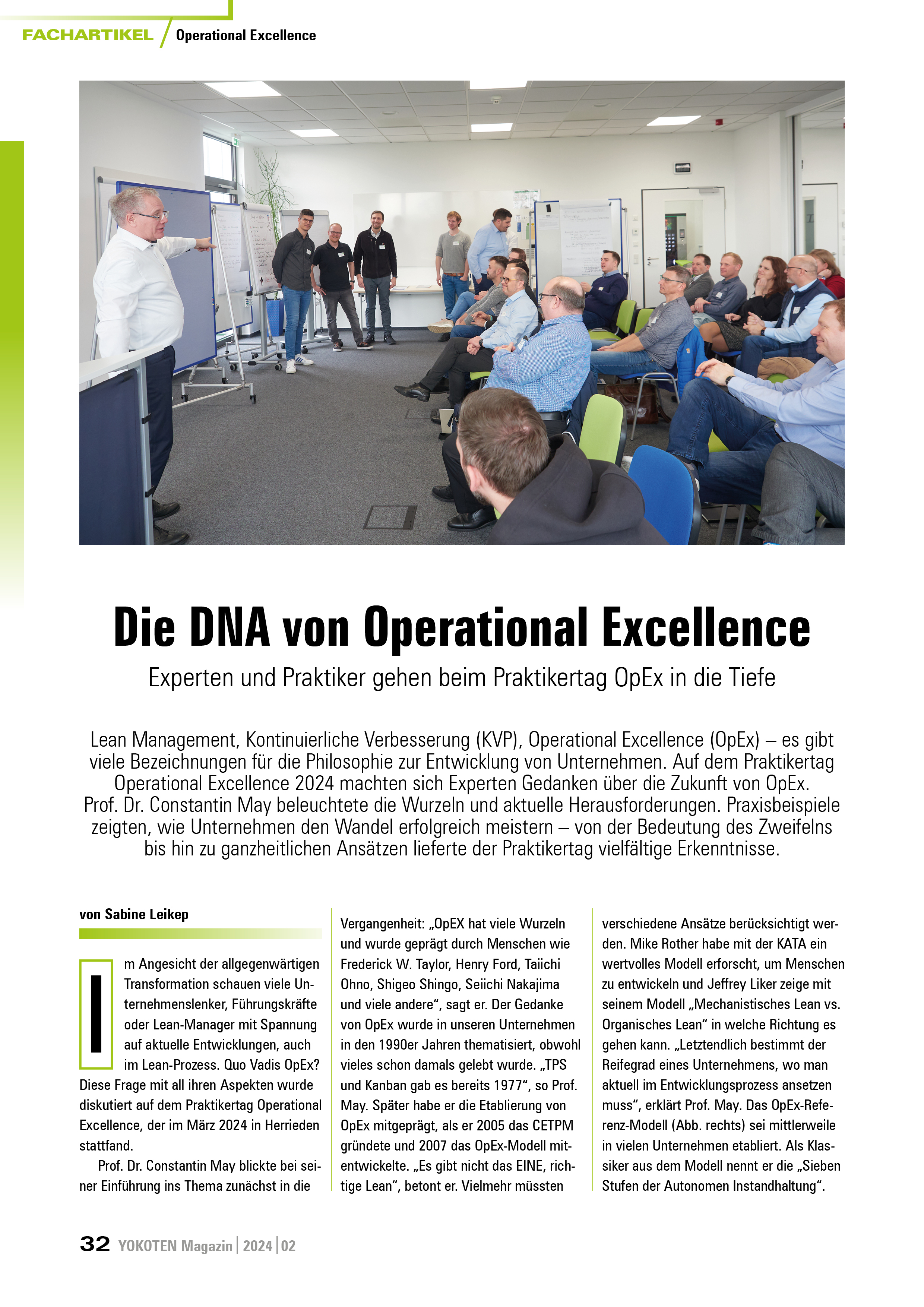 Die DNA von Operational Excellence - Artikel aus Fachmagazin YOKOTEN 2024-02