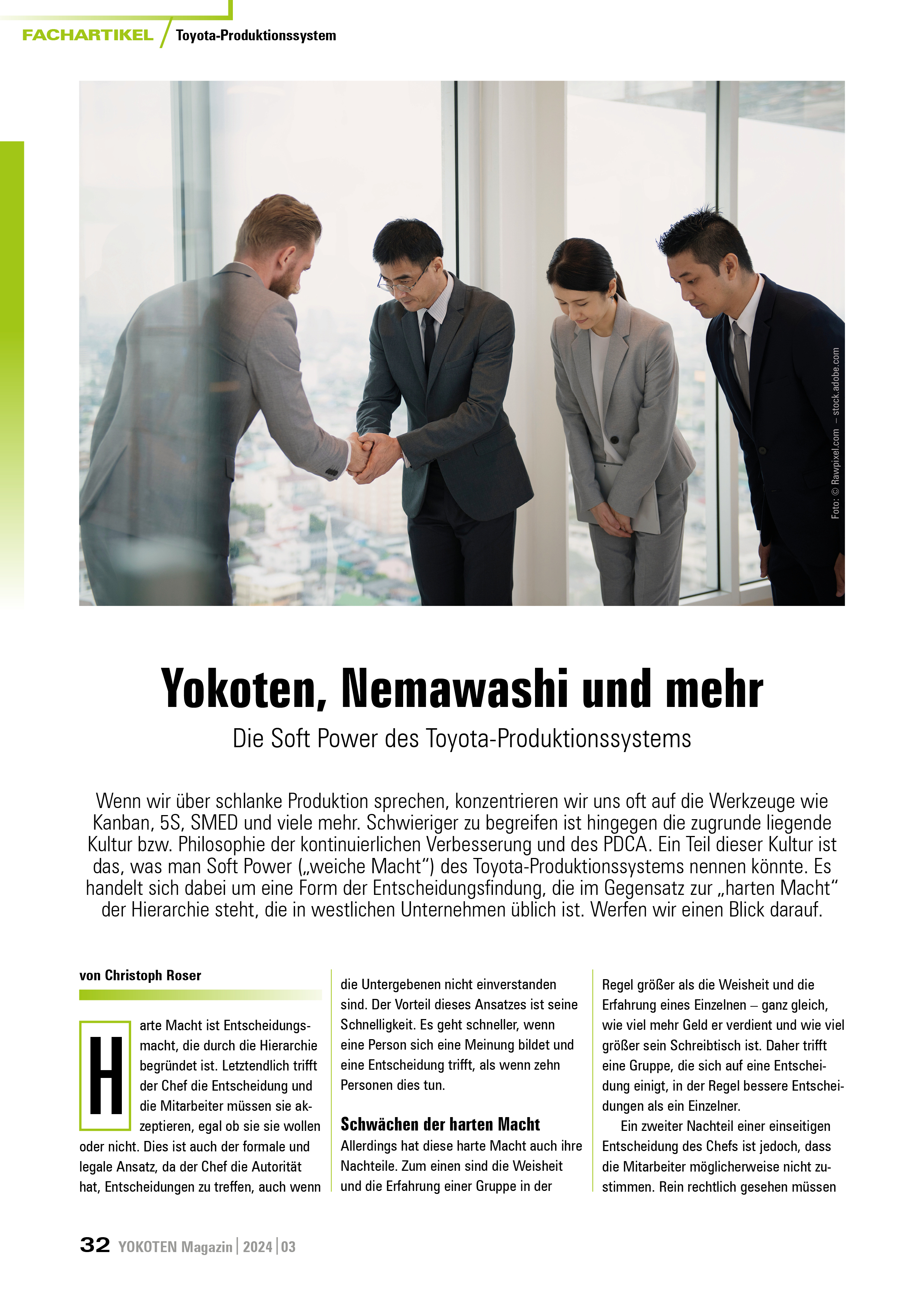 Yokoten, Nemawashi und mehr - Artikel aus Fachmagazin YOKOTEN 2024-03
