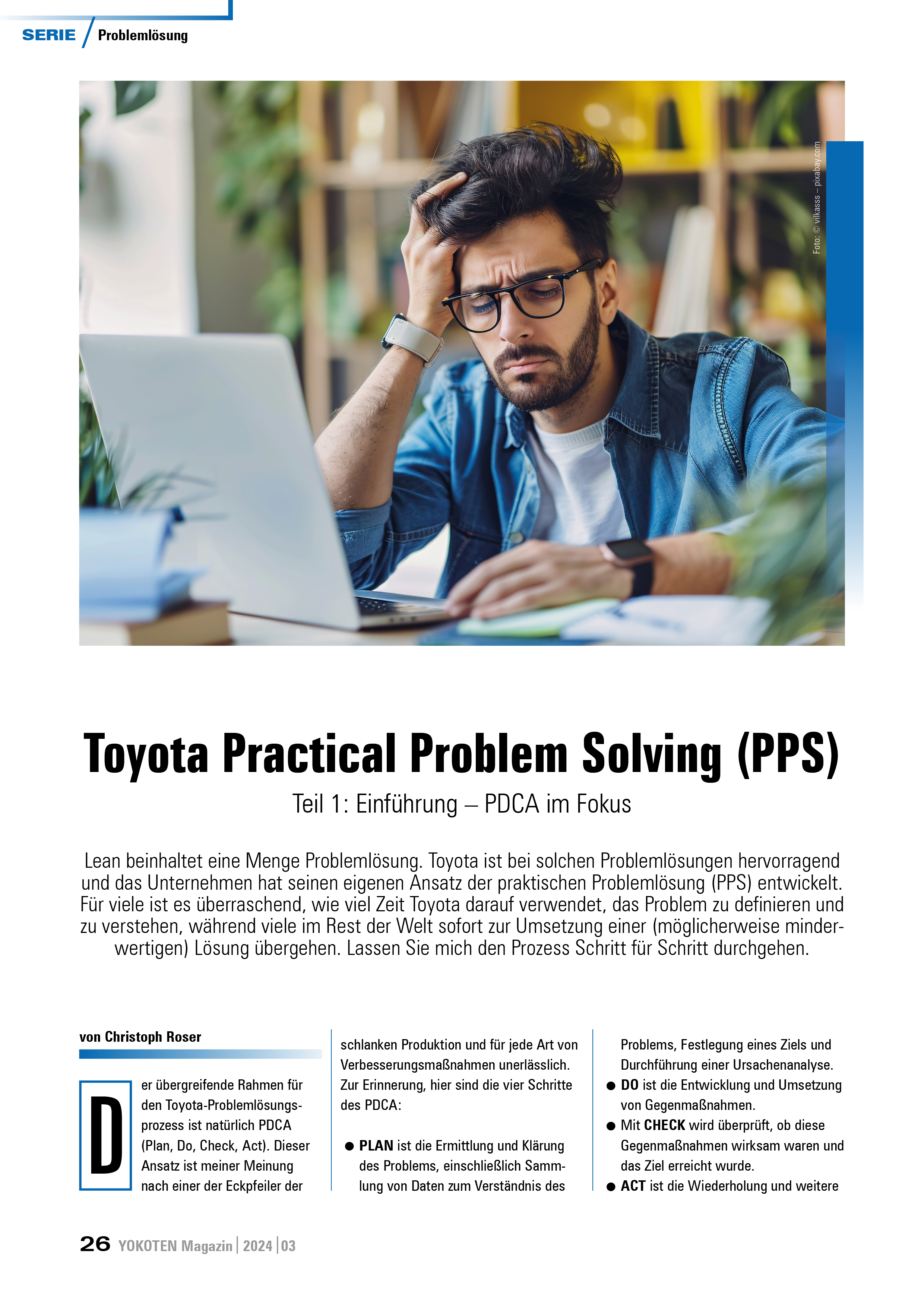 Toyota Practical Problem Solving (PPS) - Artikel aus Fachmagazin YOKOTEN 2024-03